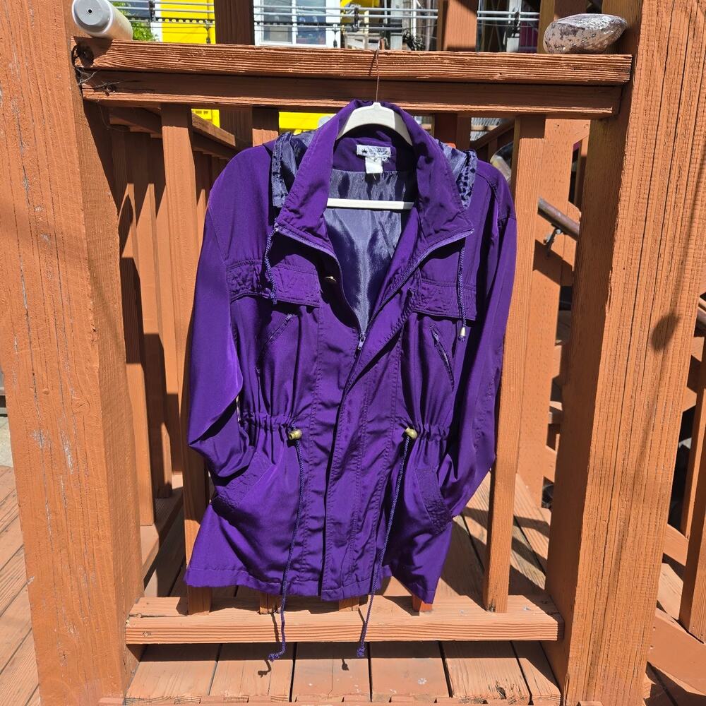 purple cinched waist utility jacket ♡